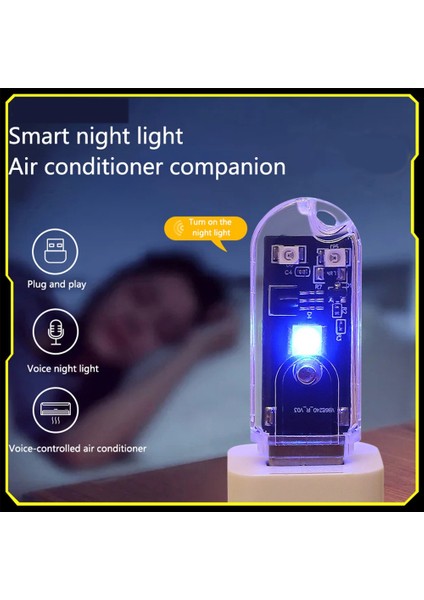 10 Adet Akıllı Ses Lambası USB Ses Lambası USB Lamba Aı Klima Companion Gece Lambası Renkli Gece Lambası (Yurt Dışından) modelleri