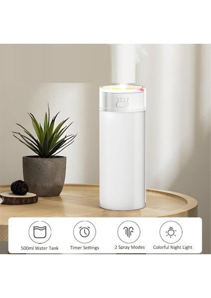 Taşınabilir Nemlendirici 500ML Serin Mist Nemlendiriciler Yatak Odası Araba Seyahat Ofis Hava Nemlendiricileri Renk Değiştiren Işık ile (Yurt Dışından) fiyatları