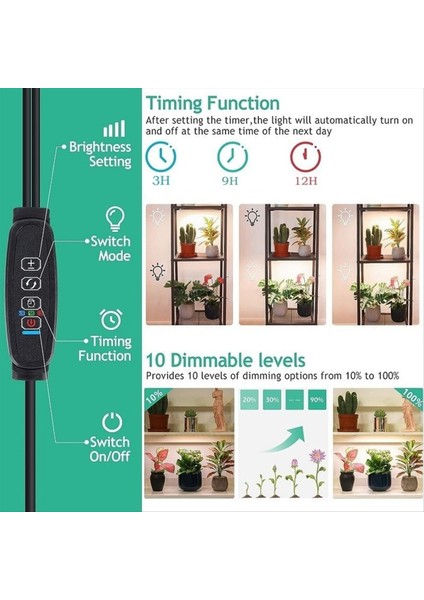 4 Adet Büyümek Panel Aydınlatma Tam Spektrum Kısılabilir Zamanlayıcı Bitki Işıkları Kabine Altında Büyüyen Lamba Kapalı Bitkiler Için Raf Abd Plug (Yurt Dışından) modelleri