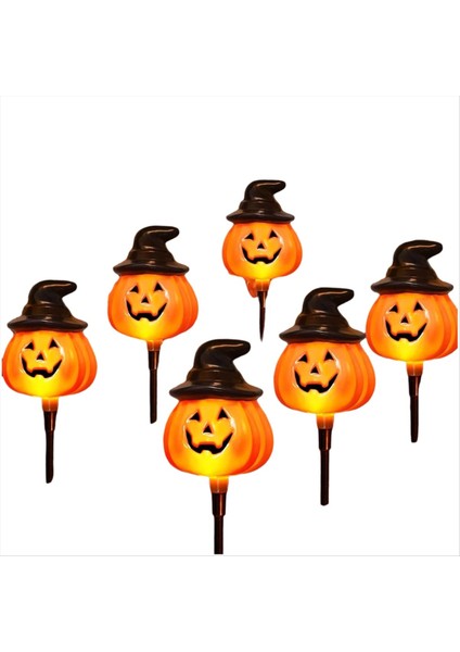 6 Paket Güneş Enerjili Jack O Lamba Yazı Dize Işıkları - Turuncu Cadılar Bayramı Trail Dekorasyonları Açık Cadılar Bayramı Yard Ekran (Yurt Dışından)