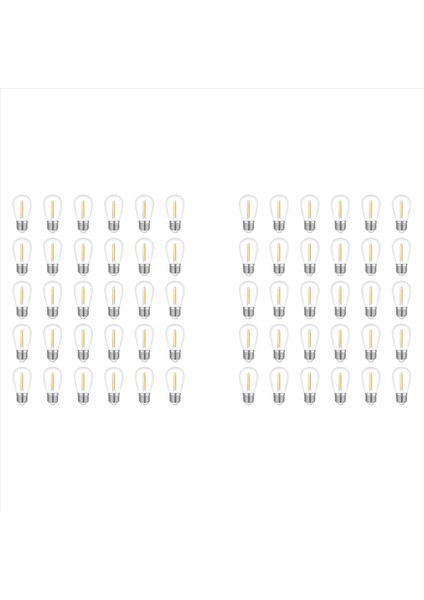 60&#39 Lı Paket Dış Mekan Dize Ampuller Su Geçirmez S14 Yedek Ampul E26 Tabanı Sıcak Beyaz (Yurt Dışından)