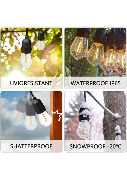 60&#39 Lı Paket Dış Mekan Dize Ampuller Su Geçirmez S14 Yedek Ampul E26 Tabanı Sıcak Beyaz (Yurt Dışından) modelleri