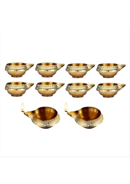 10 Adet Kuber Diya Diwali Dekorasyon Alaşım Metal Gaz Lambası Geleneksel Diwali Diya Vilakku Puja Pooja Hindistan (Yurt Dışından)