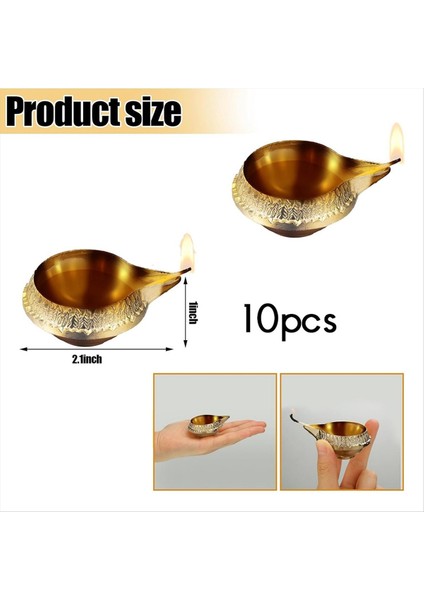 10 Adet Kuber Diya Diwali Dekorasyon Alaşım Metal Gaz Lambası Geleneksel Diwali Diya Vilakku Puja Pooja Hindistan (Yurt Dışından) fiyatları