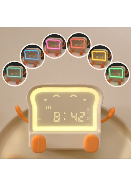Tost Gece Lambası Dijital Uyandırma Saati Başucu Gece Lambası Sayım Yukarı/aşağı Zamanlayıcı Otomatik Kapanma Lambası Yatak Odası Saati Kahverengi (Yurt Dışından) fırsatları