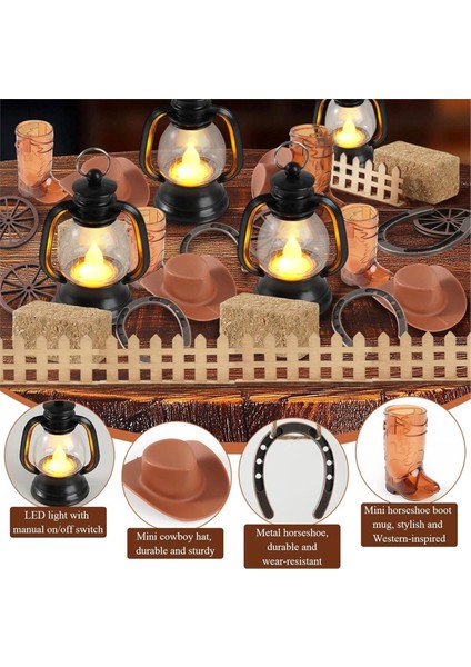 32 Adet Batı Masalar Için Orta Parçalar Mini Saman Balyaları Masalar Veya Batı Düğün Için Orta Parçalar Için Mini Fenerler (Yurt Dışından) fiyatları