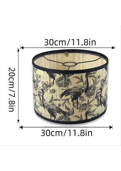 Labchade Parlak Yeşil Bitki Kuş Dekorasyonu Drum Şekilli Abajur Zemin Lambası Için Uygun, Yatak Odasında Masa Lambası B (Yurt Dışından) fiyatları