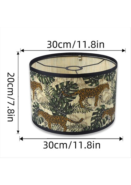 Labchade Parlak Yeşil Bitki Kuş Dekorasyonu Drum Şekilli Abajur Zemin Lambası Için Uygun, Yatak Odasında Masa Lambası B (Yurt Dışından) modelleri