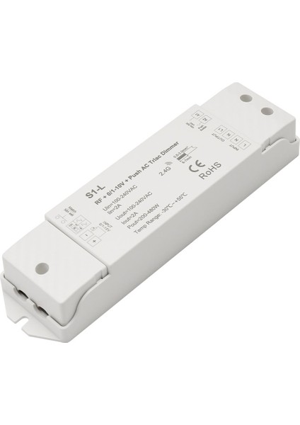 AC110V-220V RF+0/1-10V + Basmalı Ac Triyak Dimmer S1-L 1 Ch Kanal Kısılabilir Tek Renkli Akkor LED Dimmer (Yurt Dışından) fiyatları