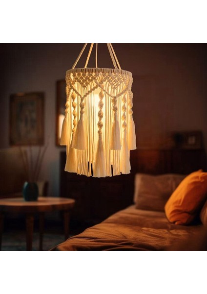 2x Boho Abajur Boho Asılı Lamba El Yapımı Makrome Abajur Tak Kolye Işık Bohemian Asılı Işıklar (Yurt Dışından) indirimleri