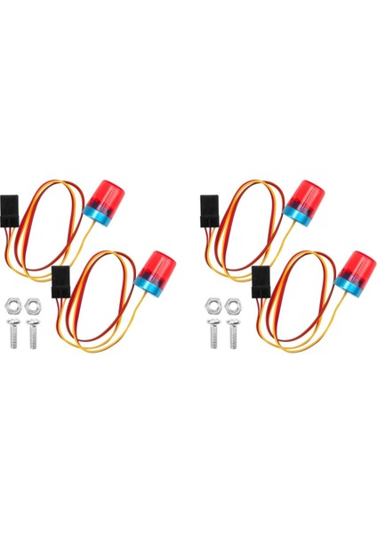 4 Adet Çok Fonksiyonlu Rc LED Flaş Işıkları Alarm Lambası Yanıp Sönen Dönen Işık 1/14 Rc Tamiya Traktör Rc Kamyon Kırmızı (Yurt Dışından)