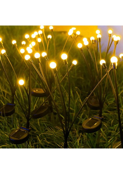 2x Güneş Çim Işıkları Rüzgar Ateşböceği Işıkları LED Bahçe Avlu Zemin Işıkları Açık Su Geçirmez Kamp Işıkları 6-Işık (Yurt Dışından) modelleri