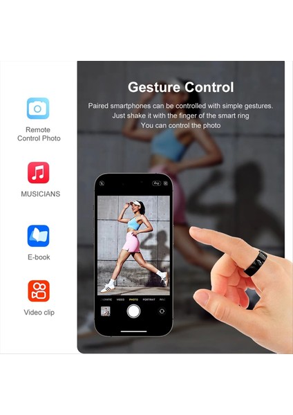 R05 Akıllı Yüzük Nfc Fonksiyonu Dokunmatik Hareket Kontrolü Kalp Hızı Uyku Monitörü Çoklu Spor Modu 5ATM Su Geçirmez Tip 9 (Yurt Dışından) fırsatları