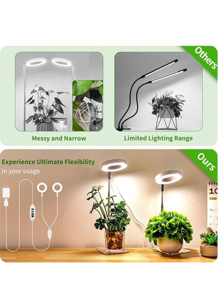 Bitki Büyüme Işığı Iç Mekan Bitkileri Için LED Büyüyen Işık Küçük Bitkiler Için Zamanlayıcılı 2 Kafa Ayarlanabilir Lik Büyüyen Lamba (Yurt Dışından) indirimleri