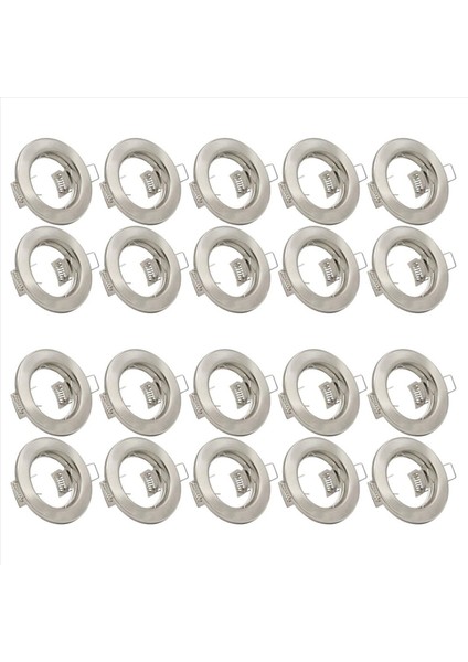 20X LED Gömme Tavan Işık Montaj Çerçevesi Yuvarlak Saten Spot Armatürleri Downlight Çerçevesi MR16 GU10 (Yurt Dışından)