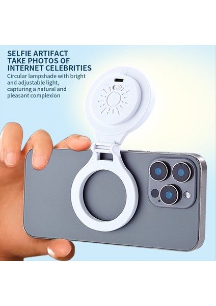 Magsafe Cep Telefonu Için Manyetik Dolgu Işığı Selfie Güzellik Işığı Cep Telefonu Dolgu Işığı Taşınabilir Mini Beyaz (Yurt Dışından) fiyatları