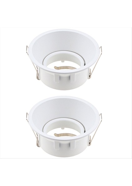 LED Tavan Işık Armatürleri Yuvarlak Kare Gömme MR16 GU10 Fikstür Beyaz Ayarlanabilir LED Tavan Noktası Işık Çerçeve Beyaz (Yurt Dışından)