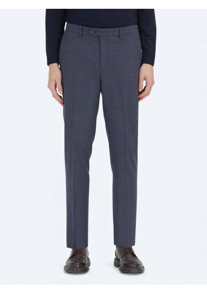 Açık Lacivert Düz Dokuma Fitted Fit Klasik Pantolon fiyatları