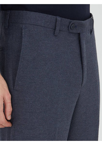 Açık Lacivert Düz Dokuma Fitted Fit Klasik Pantolon modelleri
