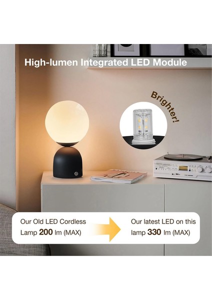 Yuvarlak Top Masa Lambası Şarj USB Gece Lambası Başucu Masaüstü LED Masa Lambası Kademesiz Dokunmatik Ortam Işığı (Yurt Dışından) indirimleri