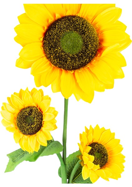 Yapay Ayçiçeği, Sarı-Yeşil - 3 Çiçekli, 30X130 cm fiyatları