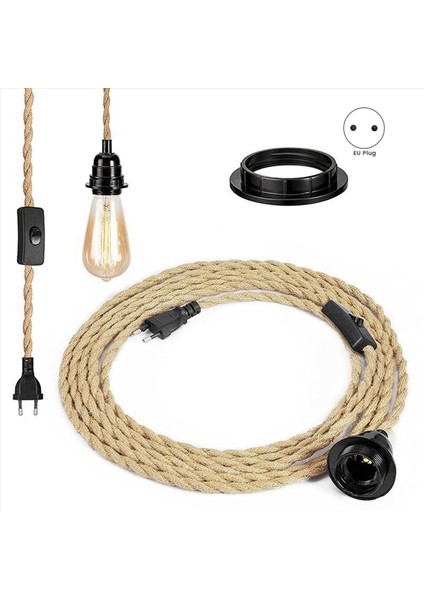 3x Retro Halat Avize Kablosu Masa Lambası Aksesuarları Kordon Anahtarı Fişi (Ampul Olmadan) Ab Tak (Yurt Dışından) fiyatları