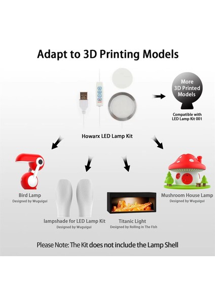4 Takım 3D Yazıcı LED Lamba Kiti A1/A1MINI/P1S/P1P/X1C LED Işık 5 V USB Powered 3 Renk Sıcaklığı Ayarlanabilir (Yurt Dışından) modelleri