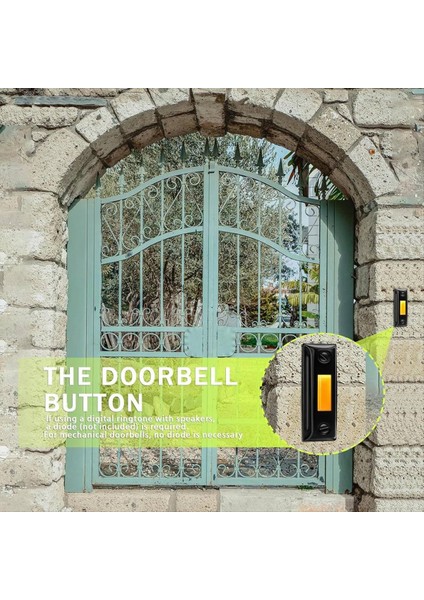 Metal Kapı Zili Itme Düğmesi, Metal Duvara Bağlı Kapı Çan Düğmesi, LED Işıklı Kapı Çan Kablolu Düğmesi, Kapı Zili (Yurt Dışından) indirimleri