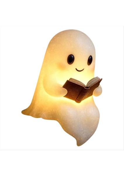 Sevimli Hayalet Okuma Kitabı Lambası Küçük Hayalet Lamba Kitap 3D LED Gece Lambası Cadılar Bayramı Dekor Yatak Odası Için Raf Parti L (Yurt Dışından)