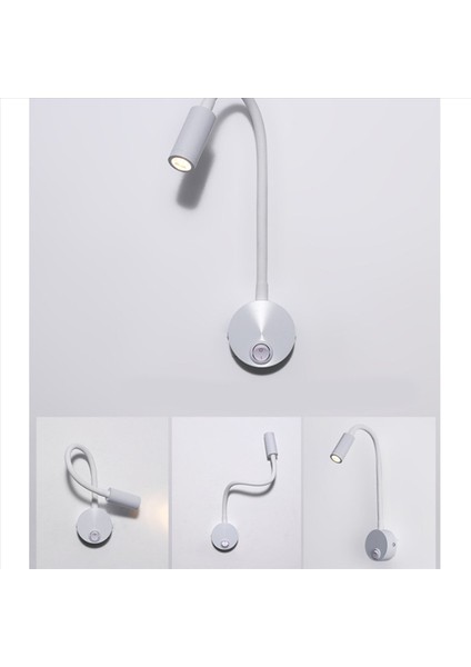 3x 3W Duvara Monte Okuma Lambası Esnek Boynu LED Aplik Yatak Odası Için Lamba Ofis Tezgah Stüdyo Okuma Lambası (Yurt Dışından) fiyatları