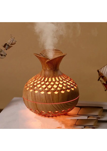 300ML USB Hava Nemlendirici Mini Nemlendirici Masaüstü Nemlendirici Renkli Gece Işıkları ile Hollow Vazo Şekli Nemlendirici B (Yurt Dışından) modelleri