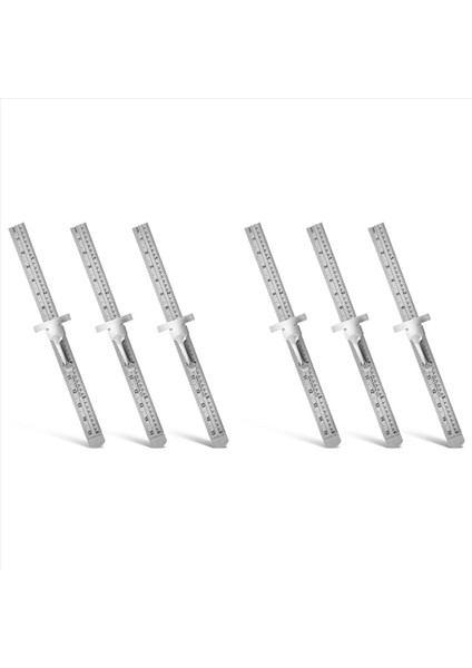 6 Adet Makinist Cetvel 6 Inç 15 cm Cep Cetveli Çıkarılabilir Klipsli Esnek Hassas Paslanmaz Çelik Cetvel (Yurt Dışından)