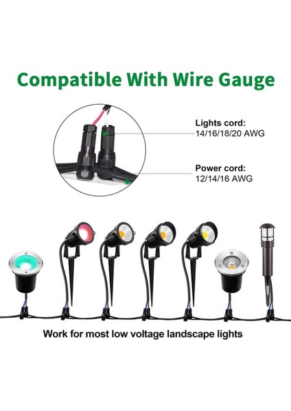 16PCS Alçak Gerilim Kablo Konnektörü Su Geçirmez Peyzaj Aydınlatma Konnektörleri 12-20 Ölçer Tel Konnektörleri (Yurt Dışından) indirimleri