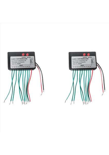 2x DC12V-24V LED Işık Kontrolörü Atlama Su Patlaması Flaş At Işareti Aydınlık Kelime Açık Işık Kutusu Rgb Kontrolcü 9ch (Yurt Dışından)
