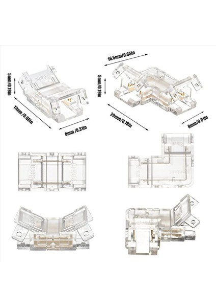 30PCS 2 Pin 8mm Cob LED Konnektör Kiti 8mm Cob LED Şerit Işıklar Için (Yurt Dışından) fiyatları