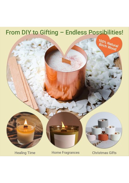 Mum Yapan Ahşap Fitiller, 100 Metal Keeper ile 100 Doğal Ahşap Fitil Seti, Dıy, Ev Dekoru, Ler Için Harika (Yurt Dışından) fırsatları