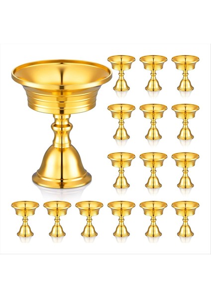 15 Adet Pirinç Tereyağı Lambaları Tereyağı Tepsisi Metal Bardak Mumluk ile Gaz Lambası Ev Dekor Pirinç Mum Bardak Serisi (Yurt Dışından)