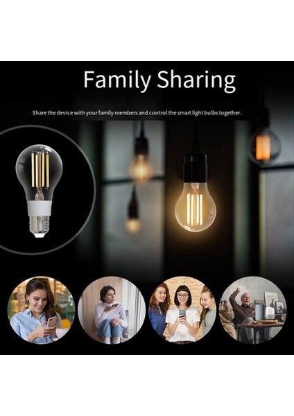 Tuya Wifi Akıllı Filament Ampul 7W LED Işık Lambası E27 Dimmable Aydınlatma 806LM Cct Akıllı Dimmable Kapalı Dekoratif Işık (Yurt Dışından) fırsatları