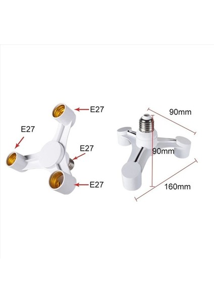 3x 3ın1 E27 To E27 Genişletilmiş LED Lamba Ampuller Soket Splitter Adaptör Tutucu Fotoğraf Stüdyosu Fotoğrafçılığı Için (Yurt Dışından) fiyatları