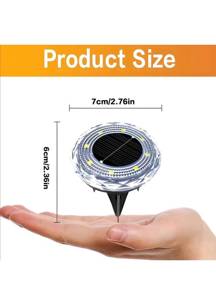 8 Paket Güneş Enerjili Zemin Işıkları Su Geçirmez Dış Mekan Güneş Işıkları Yard Için LED Güneş Enerjili Bahçe Işıkları Veranda Yolu Için (Yurt Dışından) fırsatları