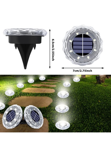 8 Paket Güneş Enerjili Zemin Işıkları Su Geçirmez Dış Mekan Güneş Işıkları Yard Için LED Güneş Enerjili Bahçe Işıkları Veranda Yolu Için (Yurt Dışından) indirimleri