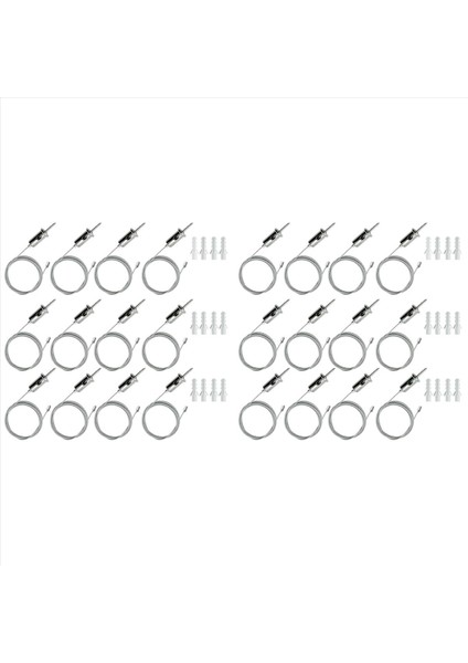 24 Takım Altıgen Garaj Süspansiyon Kabloları Kiti Çelik Asılı Zincirler Petek Işık Konektörü Kolye Tel Halat Kablo 2 M (Yurt Dışından)