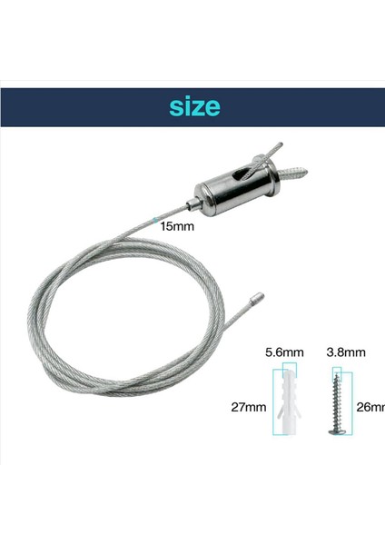 24 Takım Altıgen Garaj Süspansiyon Kabloları Kiti Çelik Asılı Zincirler Petek Işık Konektörü Kolye Tel Halat Kablo 2 M (Yurt Dışından) fiyatları