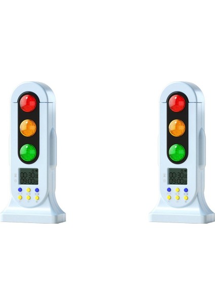 2x Akıllı Trafik Işığı Görsel Zamanlayıcı Ses Dijital LCD Ekran Çocuklar Için Sınıf Mutfak Oyunu Geri Sayım Sayacı (Yurt Dışından)