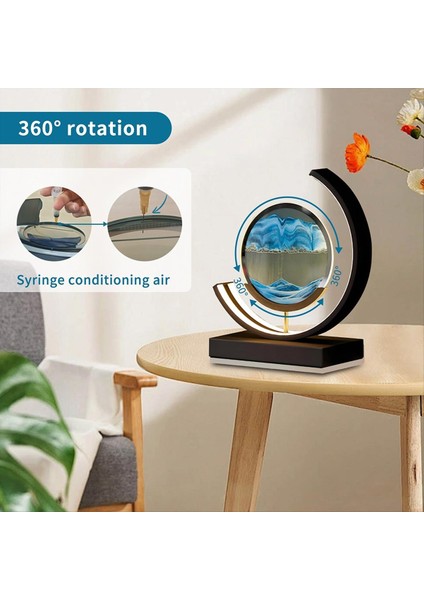 LED Hareketli Kum Sanat Masası Lambası Hızlı ve Gece Işığı 3D Kumsurlu Kum Saati Başucu Lambaları Ev Dekor Leri (Yurt Dışından) fiyatları