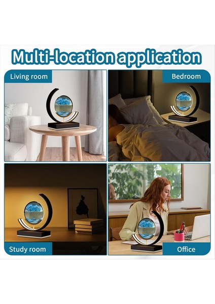 LED Hareketli Kum Sanat Masası Lambası Hızlı ve Gece Işığı 3D Kumsurlu Kum Saati Başucu Lambaları Ev Dekor Leri (Yurt Dışından) modelleri
