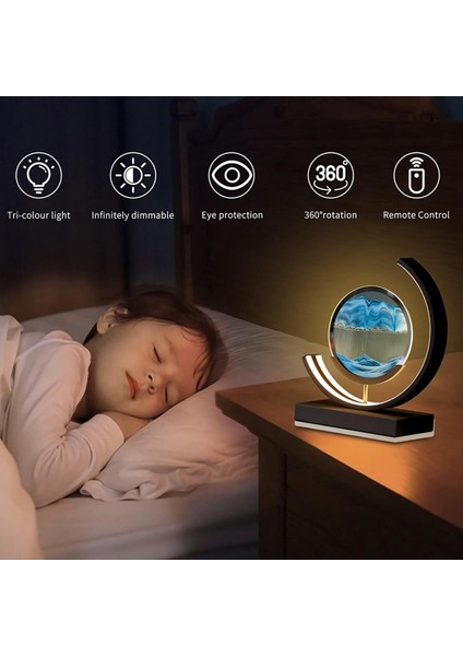 LED Hareketli Kum Sanat Masası Lambası Hızlı ve Gece Işığı 3D Kumsurlu Kum Saati Başucu Lambaları Ev Dekor Leri (Yurt Dışından) indirimleri
