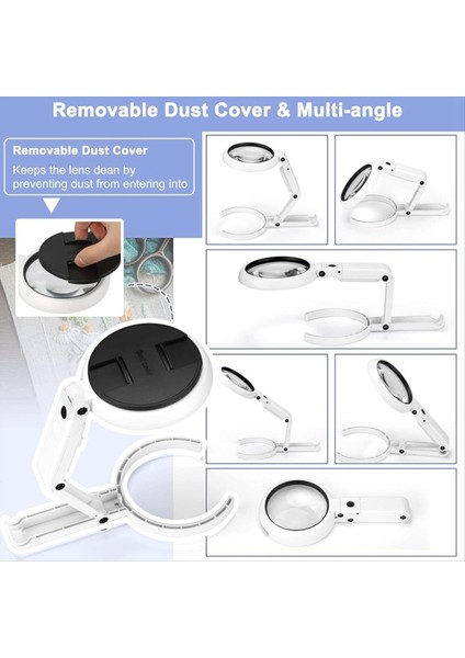 Standlı Taşınabilir Büyüteç 8 LED Işık 5x Büyütme - Okuma ve Onarım Için Katlanabilir Tasarım (Yurt Dışından) indirimleri