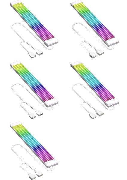 5x Rgb LED Şerit Argb Sync Kartı Bilgisayar Güç Kaynağı Atx 24PIN Gpu Grafik Kartı 8pin Kablo Kılıfı X8 (Yurt Dışından)