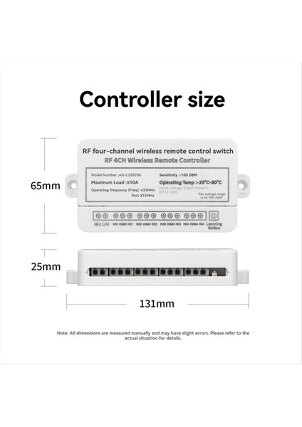 433MHZ Kablosuz Uzaktan Kumanda Anahtarı Evrensel 4ch Röle Alıcı Modülü Kapısı GARAGEDC12V-36V Rf Radyo Denetleyicisi A (Yurt Dışından) fırsatları